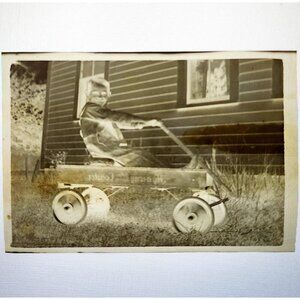 1920s Photograph Negative Original Hy-A-Way Coaster Radio Flyer Type Toy C65